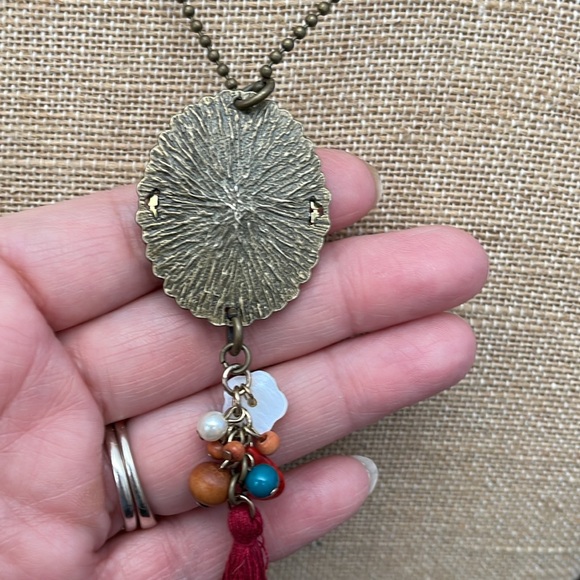 Freida Resin Cabochon handmade pendant with ball chain 22” - Picture 7 of 9